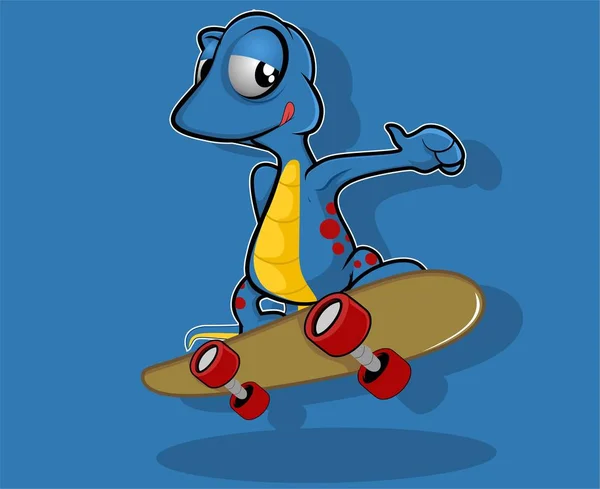 Gecko Mascot Character Vectors Cartoon Cool Posses — Stock Vector