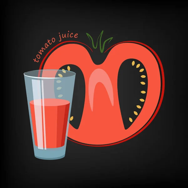 Kieliszek soku pomidorowego — Wektor stockowy
