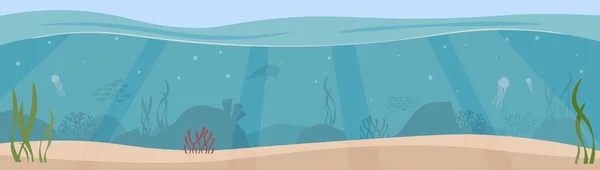 海底の水平図（パノラマ）. — ストックベクタ