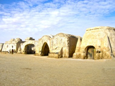 Sahara, Tunus - 03 Ocak 2008: Star Wars film çekim için terk edilmiş setleri