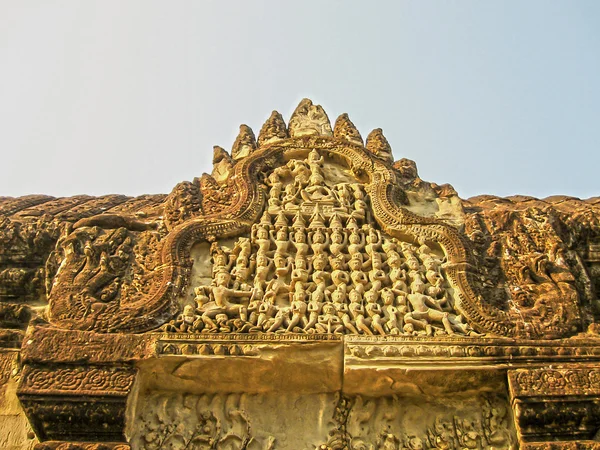 Dettaglio Delle Sculture Pietra Angkor Wat Cambogia — Foto Stock