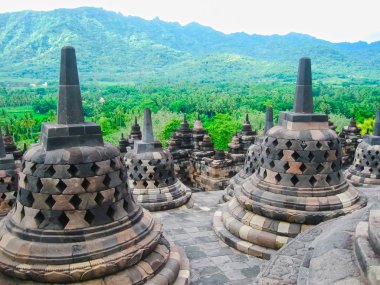 Borobudur Tapınağı'nda Stupas, Endonezya'da Orta Java