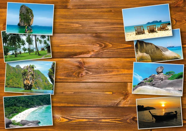 Tailandês design conceito de turismo de viagens - colagem de imagens Tailândia — Fotografia de Stock