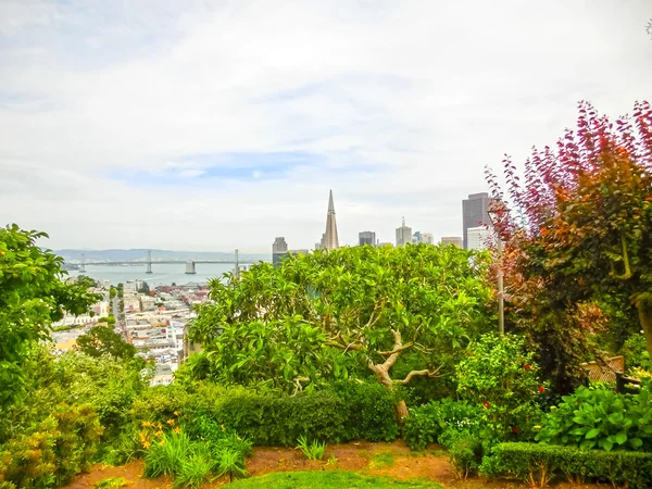 Paesaggio urbano di San Francisco con grattacieli del centro città a distanza, California, USA — Foto Stock