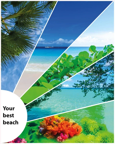 Collage de imágenes de playa de verano - naturaleza y fondo de viaje — Foto de Stock