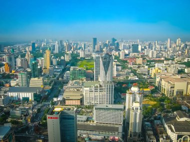 Bangkok, Tayland - 30 Haziran 2008: çevre Petchburi yol Panoraması