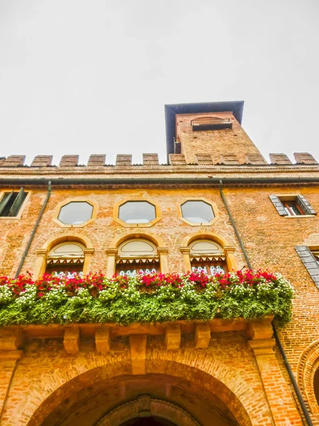 Prachtig Balkon Met Bloemen Padua Italië — Stockfoto