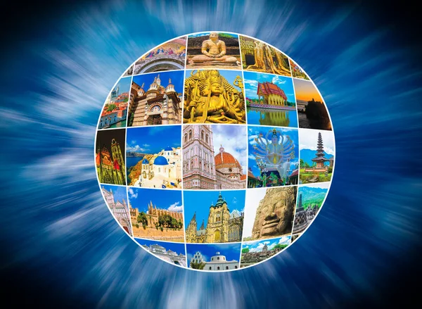 Wereld monumenten collage — Stockfoto