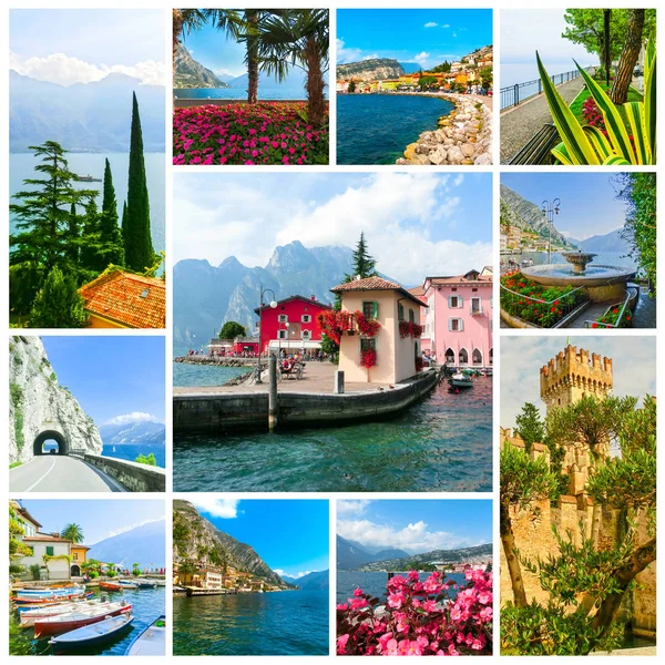 El collage desde las vistas del lago de Garda — Foto de Stock