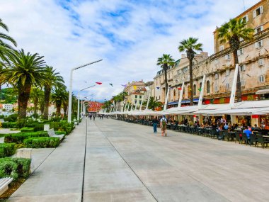 Split şehir palm su manzaralı, Dalmaçya, Hırvatistan