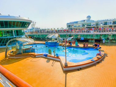 Venice, Italy - June 06, 2015: Cruise ship Splendour of the Seas by Royal Caribbean International clipart