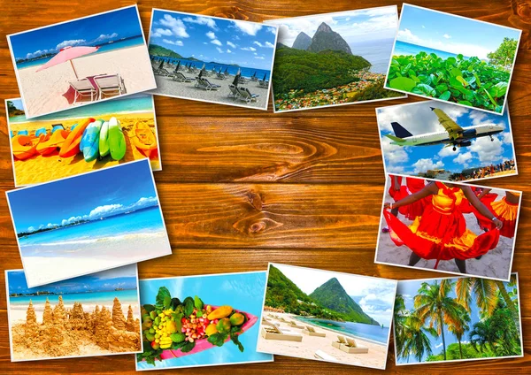 Kolaż z widokiem na plaże na Karaibach — Zdjęcie stockowe