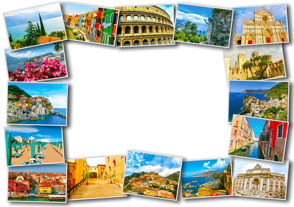 Collage från foton av Italien på vit bakgrund — Stockfoto