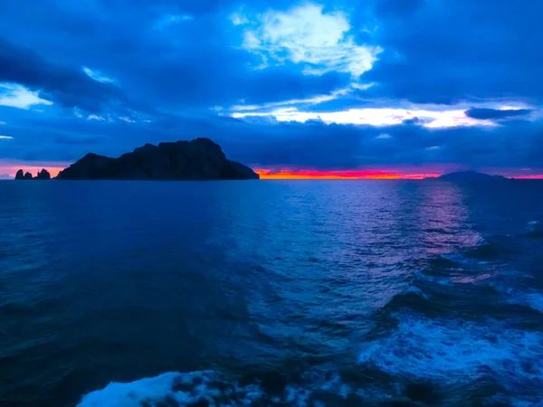 卡普里岛，意大利的日落 — 图库照片