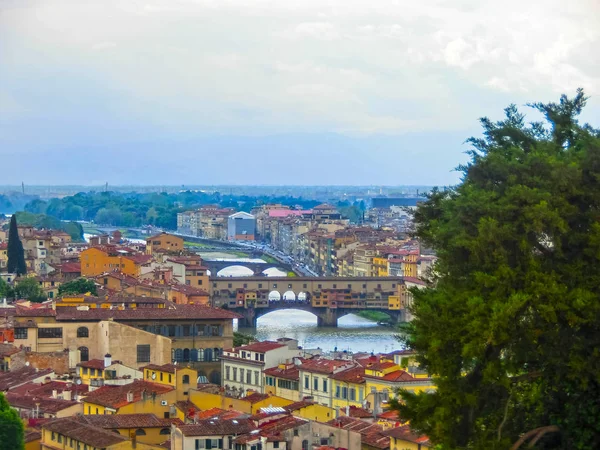 Vista Panoramica Sul Fiume Arno Firenze Toscana Italia — Foto Stock