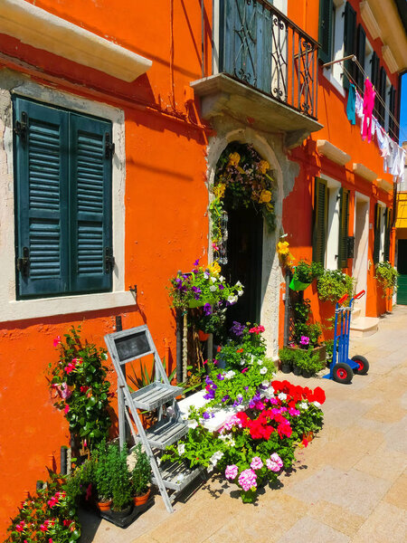 Colorful old house on the Island of Burano near Venice, Italy
