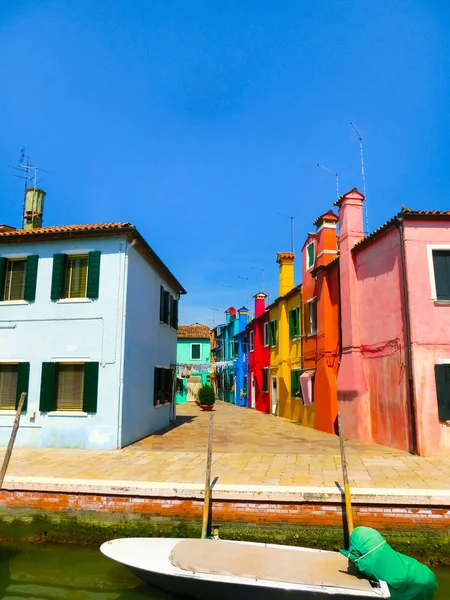 Vecchie Case Colorate Nel Centro Della Città Burano Vicino Venezia — Foto Stock
