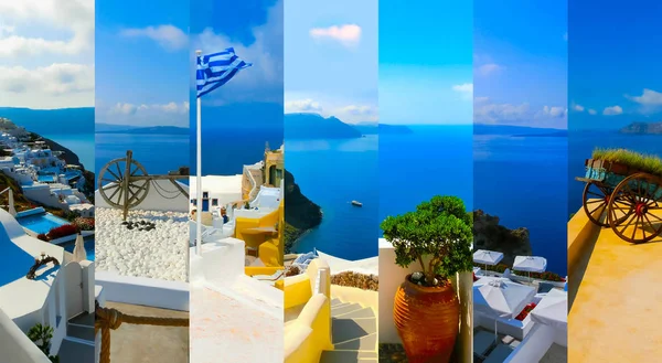 Комплект летних фотографий в Санторини, Греция — стоковое фото