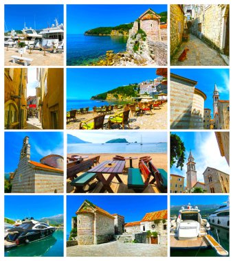 Adriyatik Denizi yakınındaki antik kale ayakta. Budva. Karadağ.