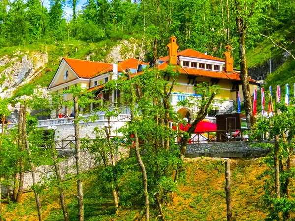 Ana Girişinde Postojna Mağara Veya Postojna Grotte Postojnska Jama Slovenya — Stok fotoğraf