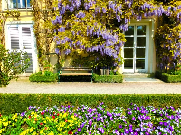 Ένα μέρος από τους όμορφους κήπους του Μιραμπέλ στο Σάλτσμπουργκ — Φωτογραφία Αρχείου