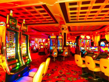 Kumarhanede bulanık odak. Vegas, Nevada 'da Soyut Özgeçmiş.