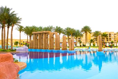 Sharm El Sheikh, Mısır - 13 Nisan 2017: Lüks beş yıldızlı otel Rixos Seagate Sharm