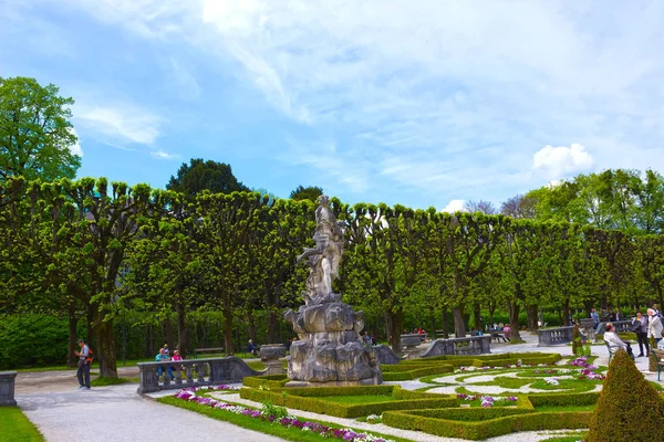 Salzburg, Austria - May 01, 2017: A part of the beautiful Mirabell gardens in Salzburg — Stock Photo, Image