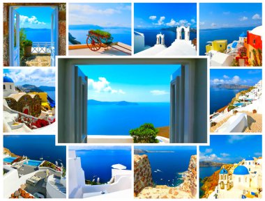 Santorini, Yunanistan yaz fotoğraf kümesi
