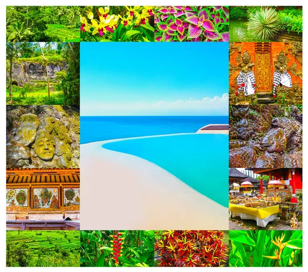 Conjunto Imágenes Con Vistas Isla Bali Indonesia — Foto de Stock