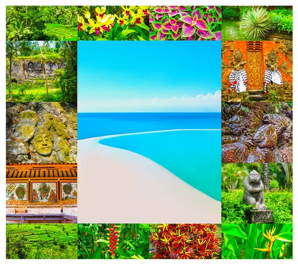 Conjunto de imágenes con vistas a la isla de Bali, Indonesia — Foto de Stock
