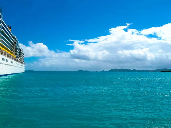 Vista Con Crucero Puerto Isla Tortola Las Islas Vírgenes Británicas — Foto de Stock