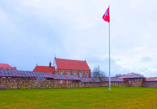 Zamek Kownie Zbudowany Połowie Wieku Stylu Gotyckim Kaunas Litwa — Zdjęcie stockowe