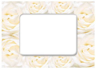 Gül çerçeve, çiçek açan çiçekler antika arka plan, pastel ve yumuşak kartı