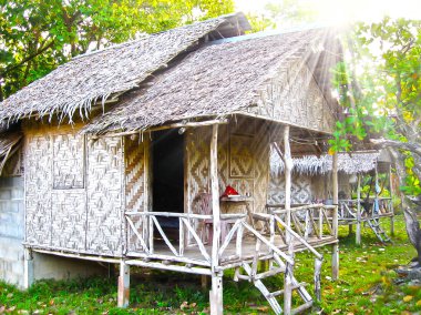 Tayland geleneksel bambu evler