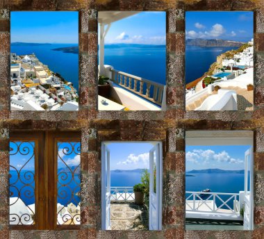 Santorini, Yunanistan yaz fotoğraf kümesi