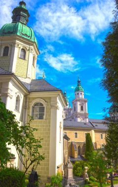 Salzburg, Avusturya - 01 Mayıs 2017: St. Peters mezarlıkta Salzburg