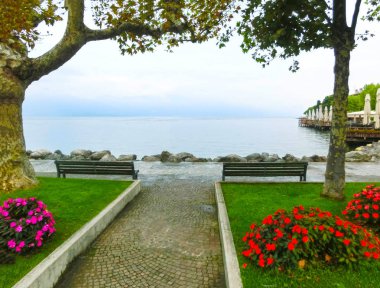 Shore, Lake Garda, İtalya, Avrupa konusunda geçit