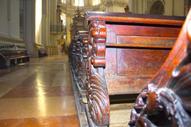 Salzburg, Avusturya - 01 Mayıs 2017: İç Salzburg Katedrali - 01 Mayıs 2017 ayrıntıları Salzburg, Avusturya