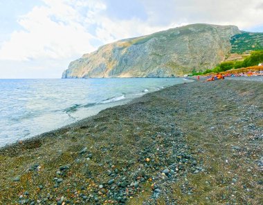 Perissa beach, Santorini, Yunanistan