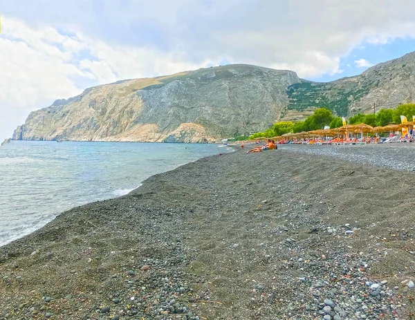 Perissa beach, Santorini, Yunanistan