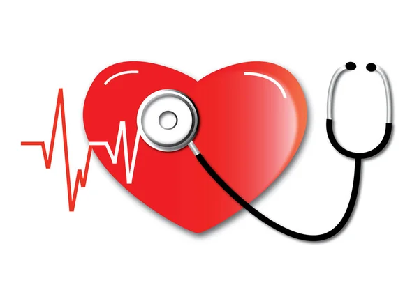 Linea Heartbeat Cuore Cardio — Foto Stock