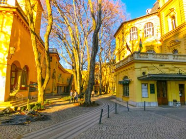 Budapeşte, Macaristan - 31 Aralık 2015: Lukacs banyo için ana giriş
