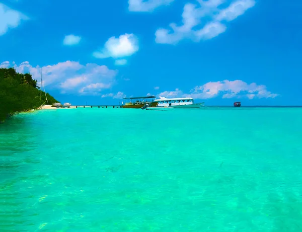 Embudu Village Island, Maledivas, Océano Índico — Foto de Stock