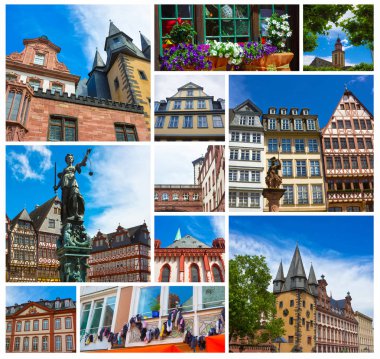 Frankfurt Justitia heykeli ile eski şehir