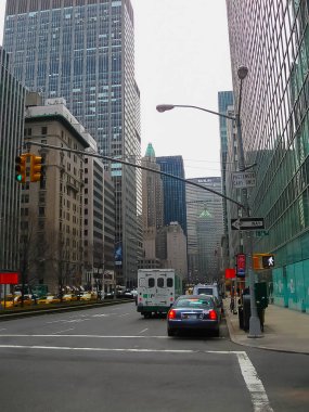 New York, Amerika Birleşik Devletleri - 13 Şubat 2013: Şehir Manhattan view gökdelenler ile