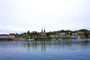 Hava panoramik Lucerne bir bulutlu yaz gün