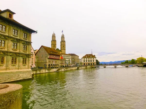 Belle Vue Sur Zurich Rivière Limmat Suisse — Photo