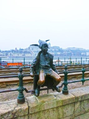 Budapest, Macaristan - 1 Ocak 2015: Küçük prenses Budapest, Budapeşte, Macaristan, Laszlo Marton çalışmaları 1 Ocak 2015 heykeli:
