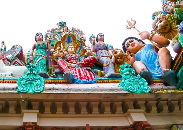 Στο Ναό Σρι Mariamman Την Ινδουιστική Στη Σιγκαπούρη — Φωτογραφία Αρχείου